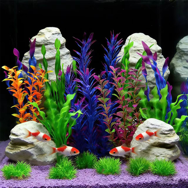 Aquarium Planted Tank - 7Piece Micro Decoration Ornaments Artificial Seaweed
