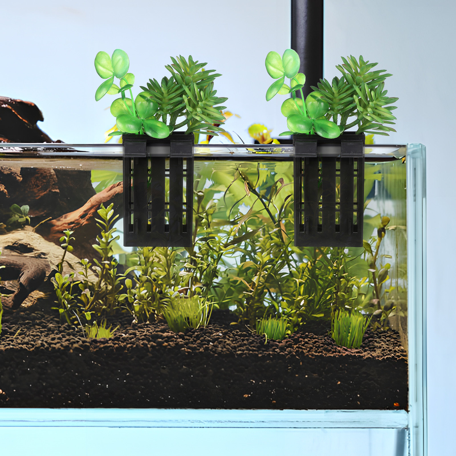 Aquarium Plant In Pot - 10Pcs Aquarium Plant Holder Hanging Style