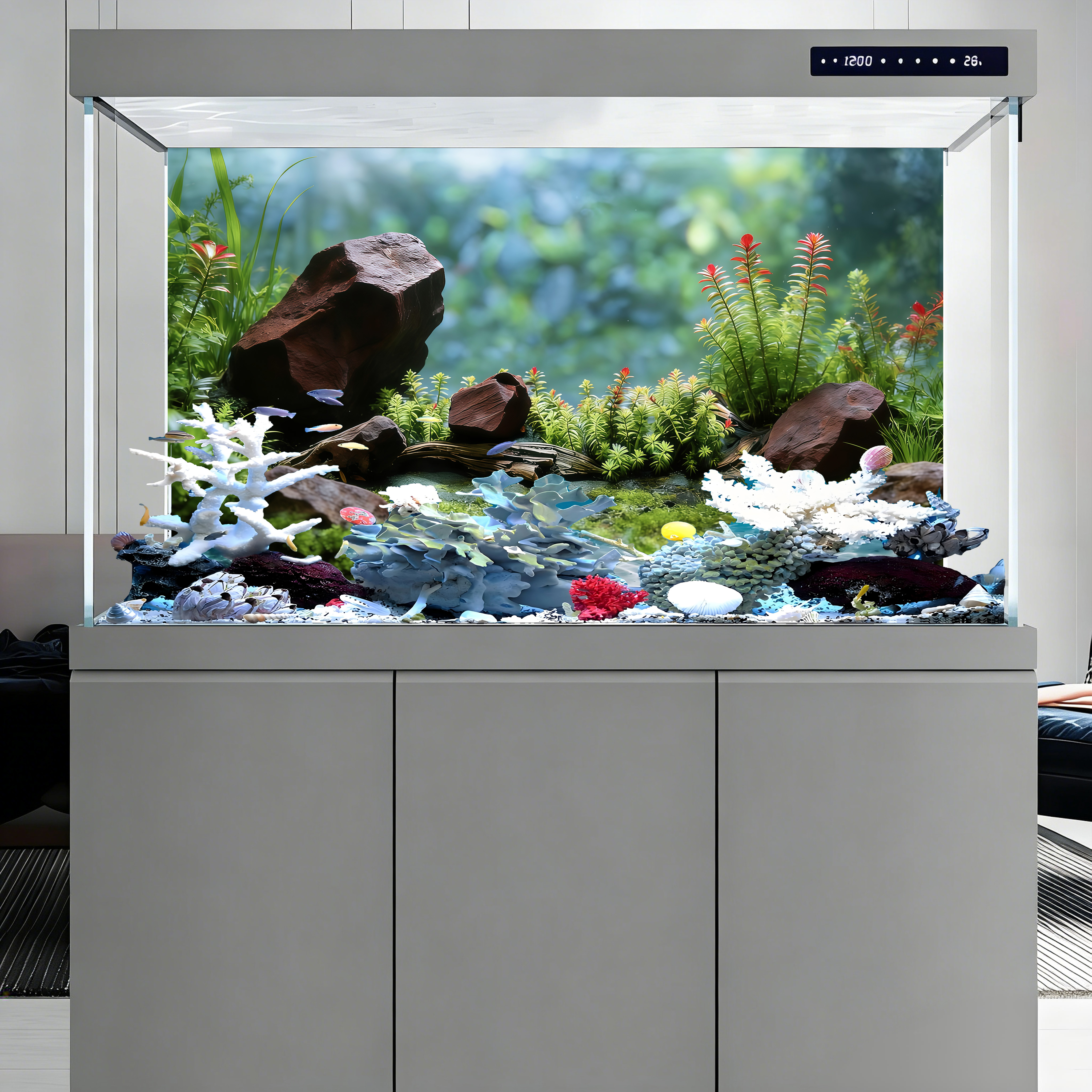 Red water plants，Fish tank bac - огляд і ціна Aquarium Plant Red