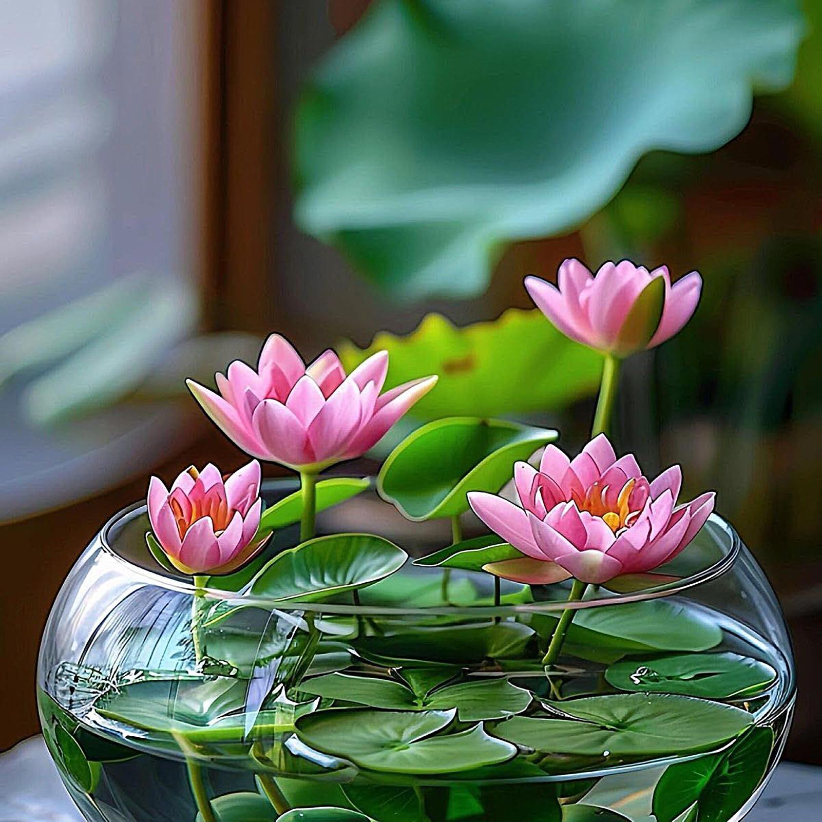 Fish Glass Bowl Glass Large Hy - огляд і ціна Aquarium Plant In Pot